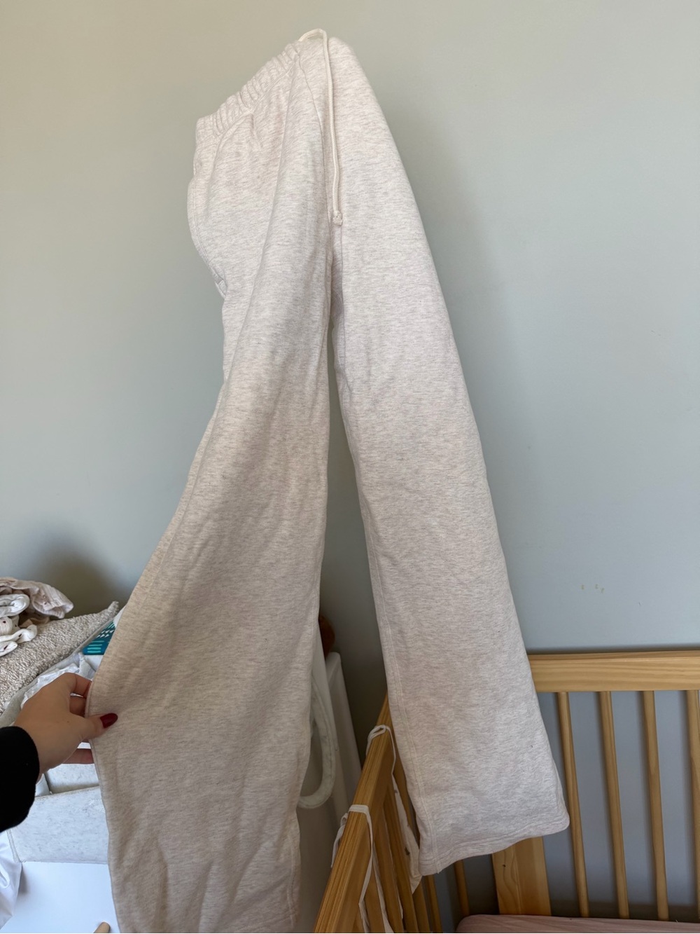 Kids Neutral Cream Drawstring Sweatpants - Picture 5 of 5